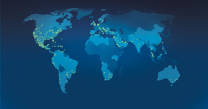 world map blue